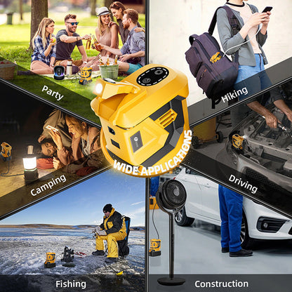🏕️ OUTDOOR POWER DEAL⚡TYIIPLUS™ Portable Battery Power Inverter – AC Outlet, USB & LED Light Power Adapter