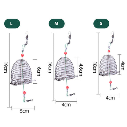 Tyiiplus™ Stainless Steel Fishing Bait Cage Feeder – Durable Fish Attracting Rig Attachment