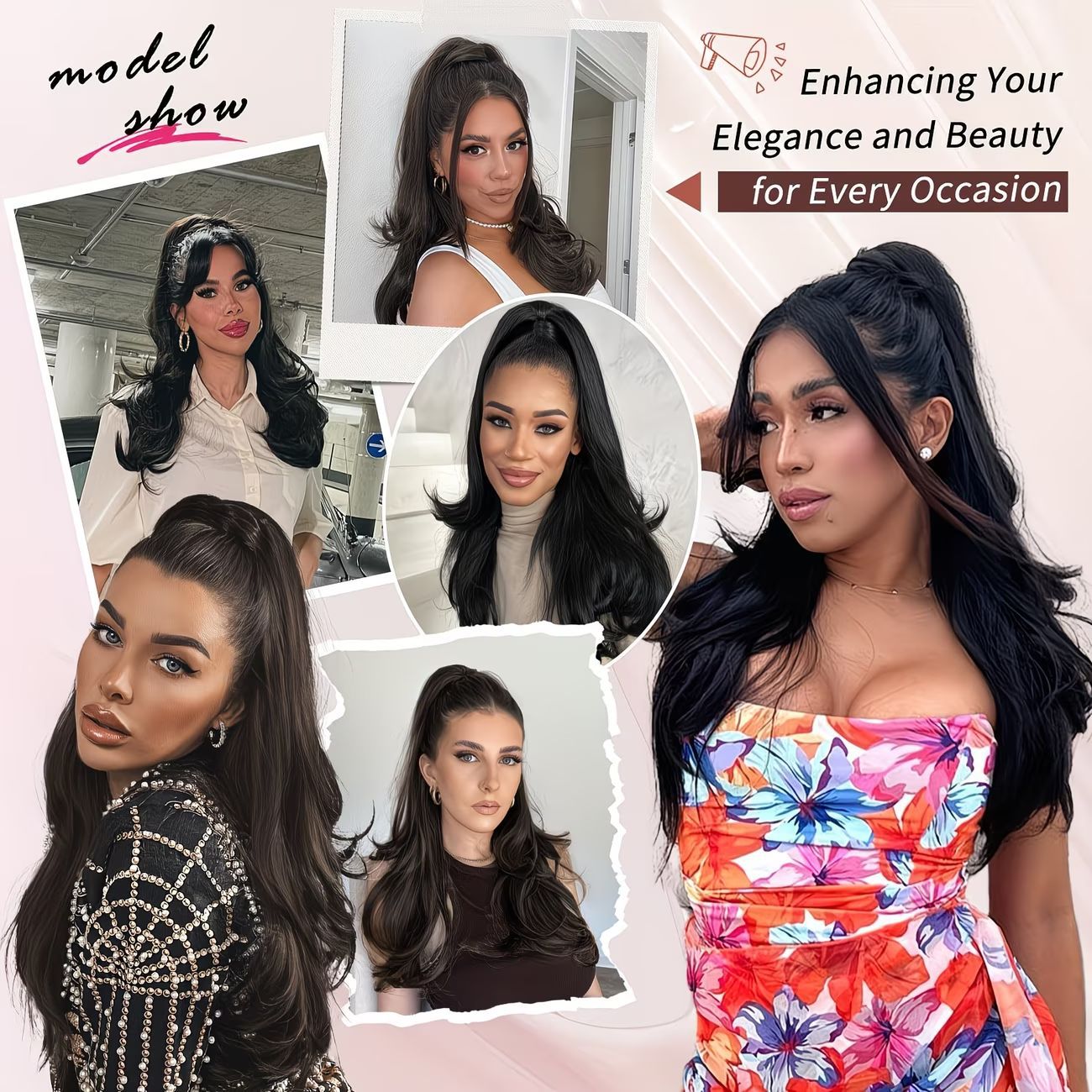 Voluminous Layered High Ponytail Extension – Instant Glam Hairpiece ✨