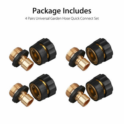 Garden Hose Quick Connector, 3/4 Inch Male and Female Garden Hose Fitting Quick Connector