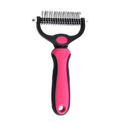 🐾 Double-Sided Deshedding Pet Brush – Dual-Sided, Ergonomic & Gentle for Dogs & Cats