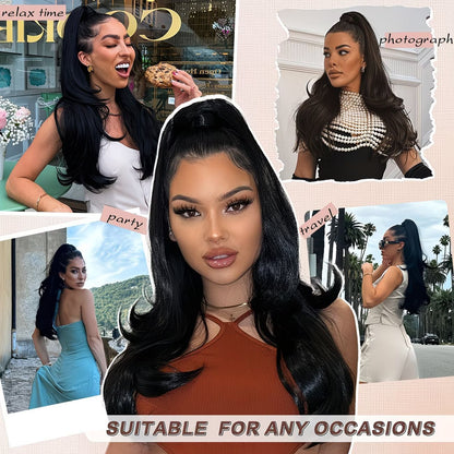 Voluminous Layered High Ponytail Extension – Instant Glam Hairpiece ✨