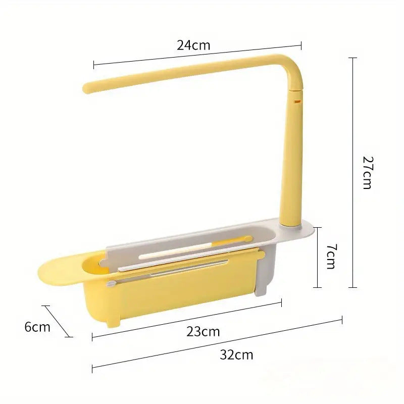 TYIIPLUS™ Retractable Sink Organizer – Adjustable Telescopic Kitchen Sink Caddy with Towel Holder