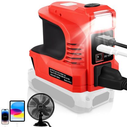 🏕️ OUTDOOR POWER DEAL⚡TYIIPLUS™ Portable Battery Power Inverter – AC Outlet, USB & LED Light Power Adapter