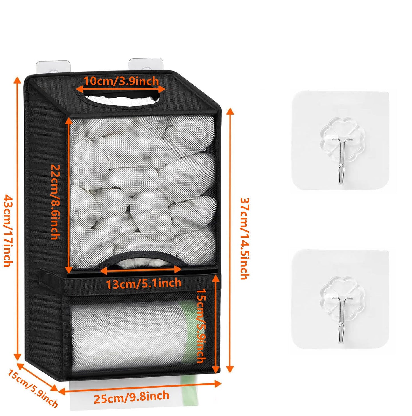 TYIIPLUS™ Wall-Mounted Plastic Bag Organizer & Trash Bag Dispenser