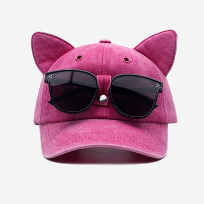 TYIIPLUS™ Y2K Cat Ear Baseball Cap with Detachable Sunglasses