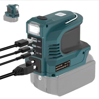 🏕️ OUTDOOR POWER DEAL⚡TYIIPLUS™ Portable Battery Power Inverter – AC Outlet, USB & LED Light Power Adapter