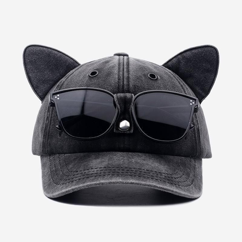 TYIIPLUS™ Y2K Cat Ear Baseball Cap with Detachable Sunglasses