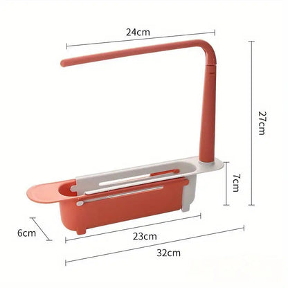 TYIIPLUS™ Retractable Sink Organizer – Adjustable Telescopic Kitchen Sink Caddy with Towel Holder