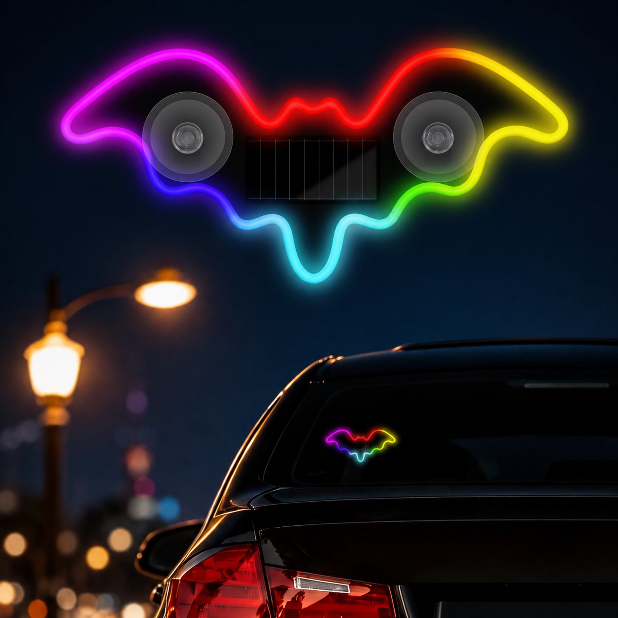 🦇Solar-Powered Bat Night Car Light