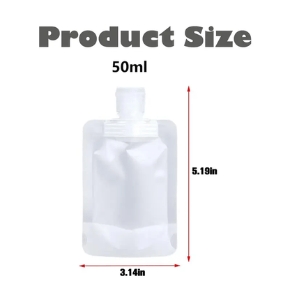 12 Counts Reusable Plastic Pouches — Versatile Liquid Carriers for Travel, Picnics & Outings