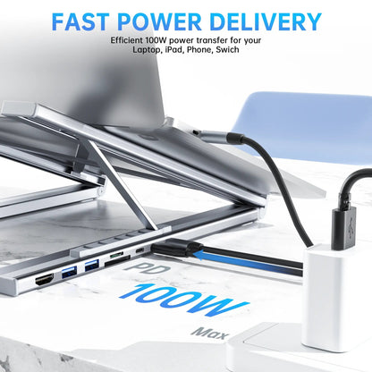USB C Laptop Stand with Docking Station