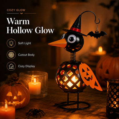 🐦🎃Wrought Iron Crow and Pumpkin Ornament