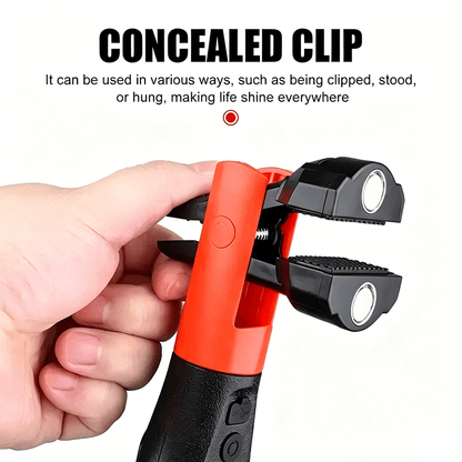 Tyiiplus™ Rechargeable Magnetic LED Work Light with Built-in Battery - IP55 Waterproof & Shockproof, Clamp & Magnet Base