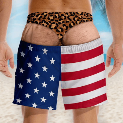 Men’s Novelty Prank Swim Trunks – Funny Beach Shorts for Summer & Parties