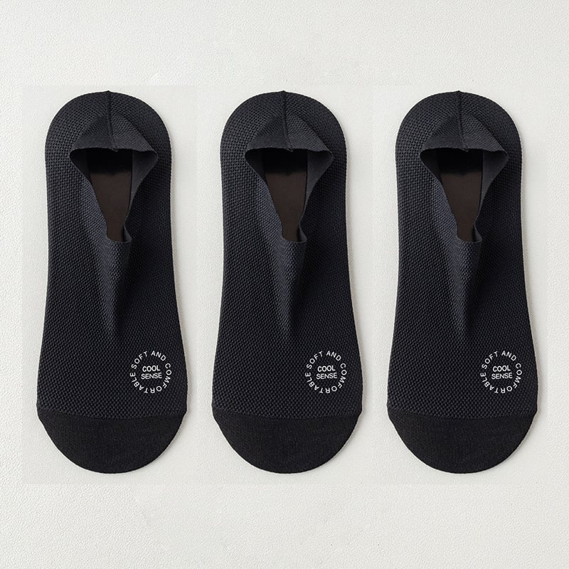 3-Pair Invisible Grip Socks Pack 🧦Breathable | Low-Cut | Anti-Slip | Sweat-Absorbing
