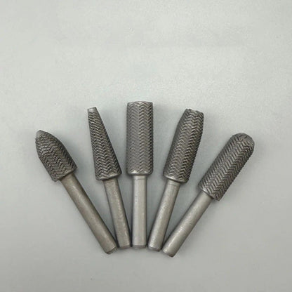 🔥 5-Piece Carbon Steel File Set – High-Speed Wood Grinding & Carving Bits