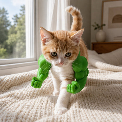Creative Green Giant Muscle Arm Cat Toy