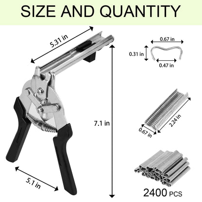 M Type Hog Ring Pliers Kit – Semi-Automatic Spring-Loaded High-Efficiency Cage & Fence Repair Tool