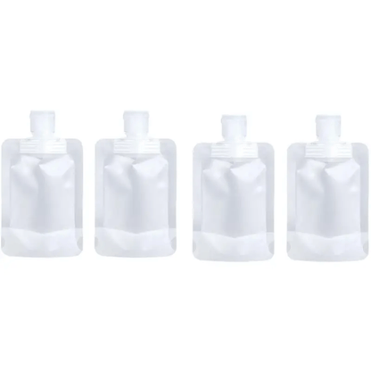 12 Counts Reusable Plastic Pouches — Versatile Liquid Carriers for Travel, Picnics & Outings
