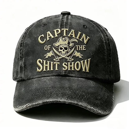 Captain Of The Shit Show Embroidery Adjustable Cap
