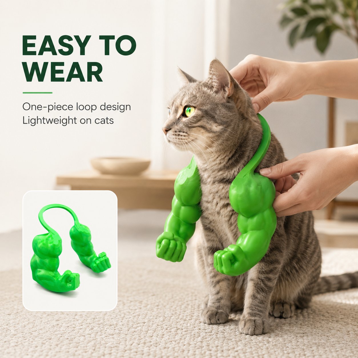 Creative Green Giant Muscle Arm Cat Toy