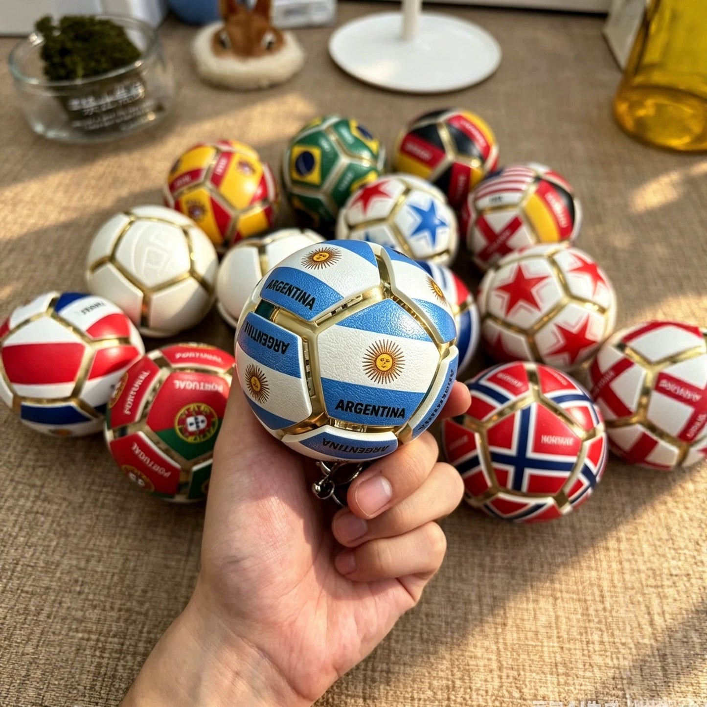🏆⚽ Officially Licensed World Flag Soccer Fidget Keychain | Pocket Stress Relief Toy