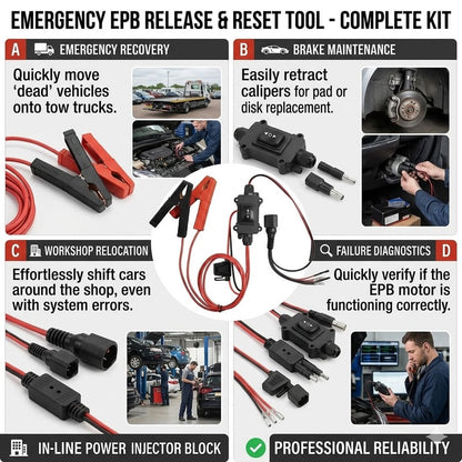 🔥Universal EPB Emergency Release Tool – 40A Fuse & Dual-Channel Forward/Reverse Control for Electronic Parking Brake