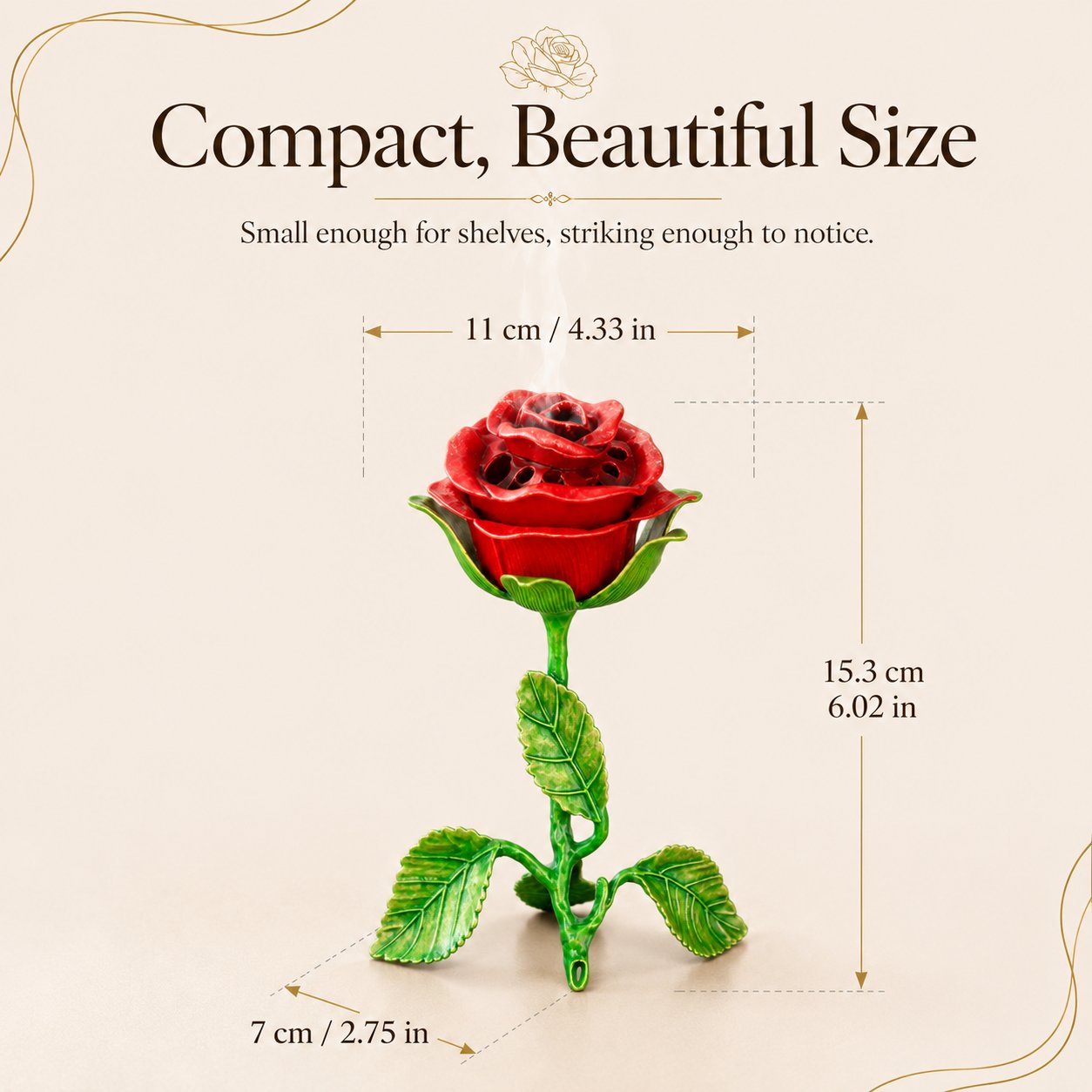 🌹Vintage Rose Incense Burner