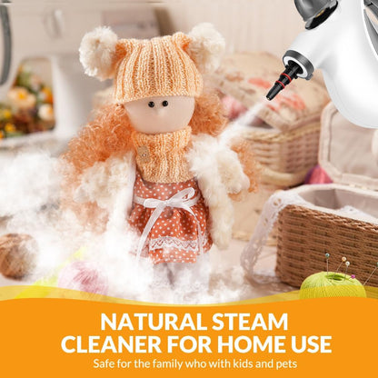 Handheld Pressurized Steam Cleaner with 12-Piece Accessory Kit