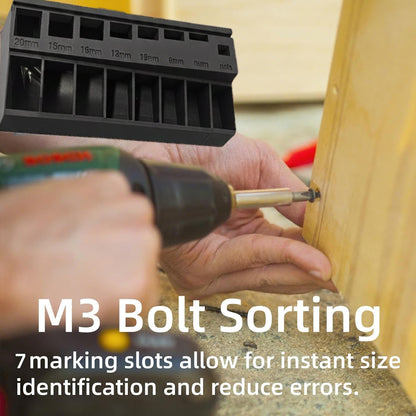 M3 Screw Organizer – Precision Bolt Sorter Tray with 7 Measuring Slots