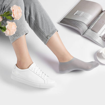 3-Pair Invisible Grip Socks Pack 🧦Breathable | Low-Cut | Anti-Slip | Sweat-Absorbing