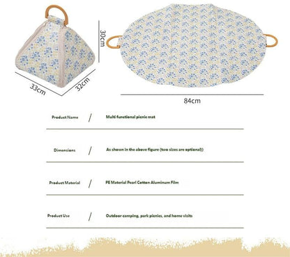 🌿 Foldable Waterproof Picnic Blanket with Carry Handle – Thick Padded Outdoor Mat for Beach, Camping & Travel