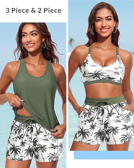 Tyiiplus™ 3 Piece Tankini with Shorts