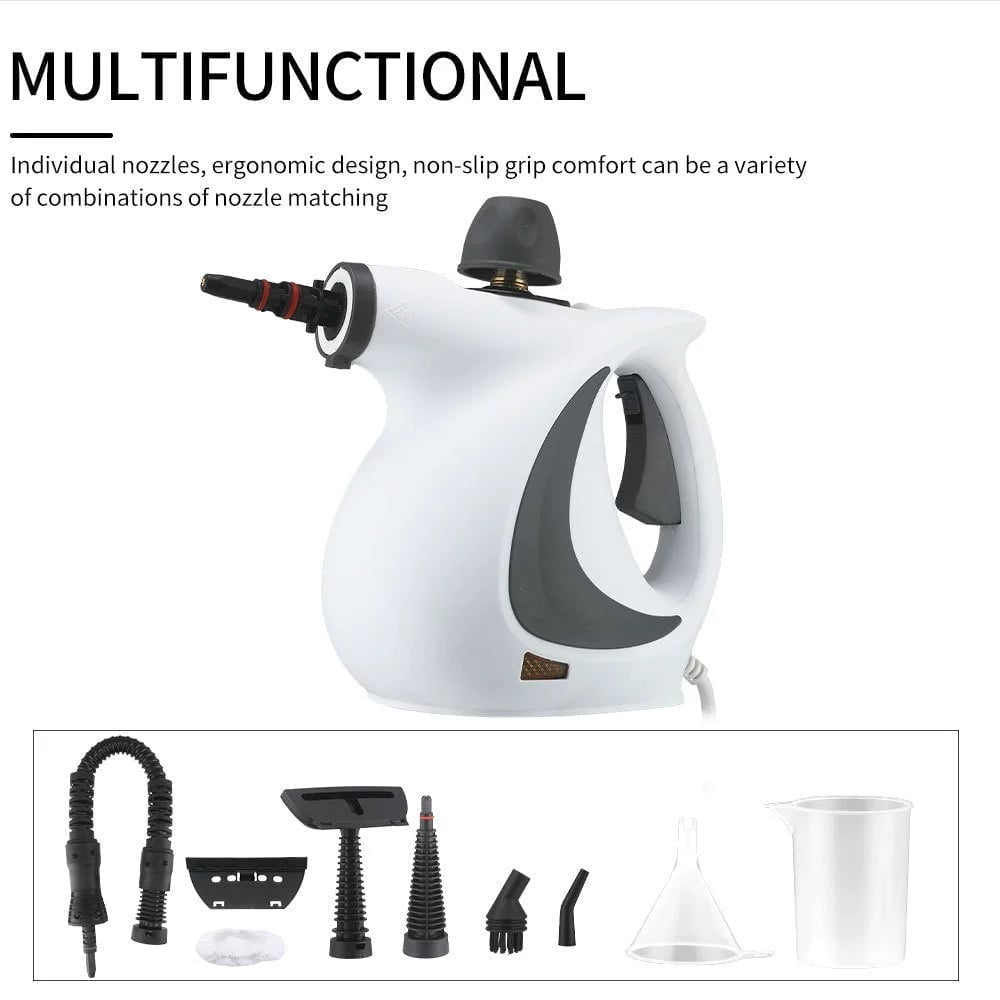 Handheld Pressurized Steam Cleaner with 12-Piece Accessory Kit