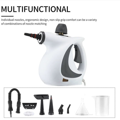 Handheld Pressurized Steam Cleaner with 12-Piece Accessory Kit