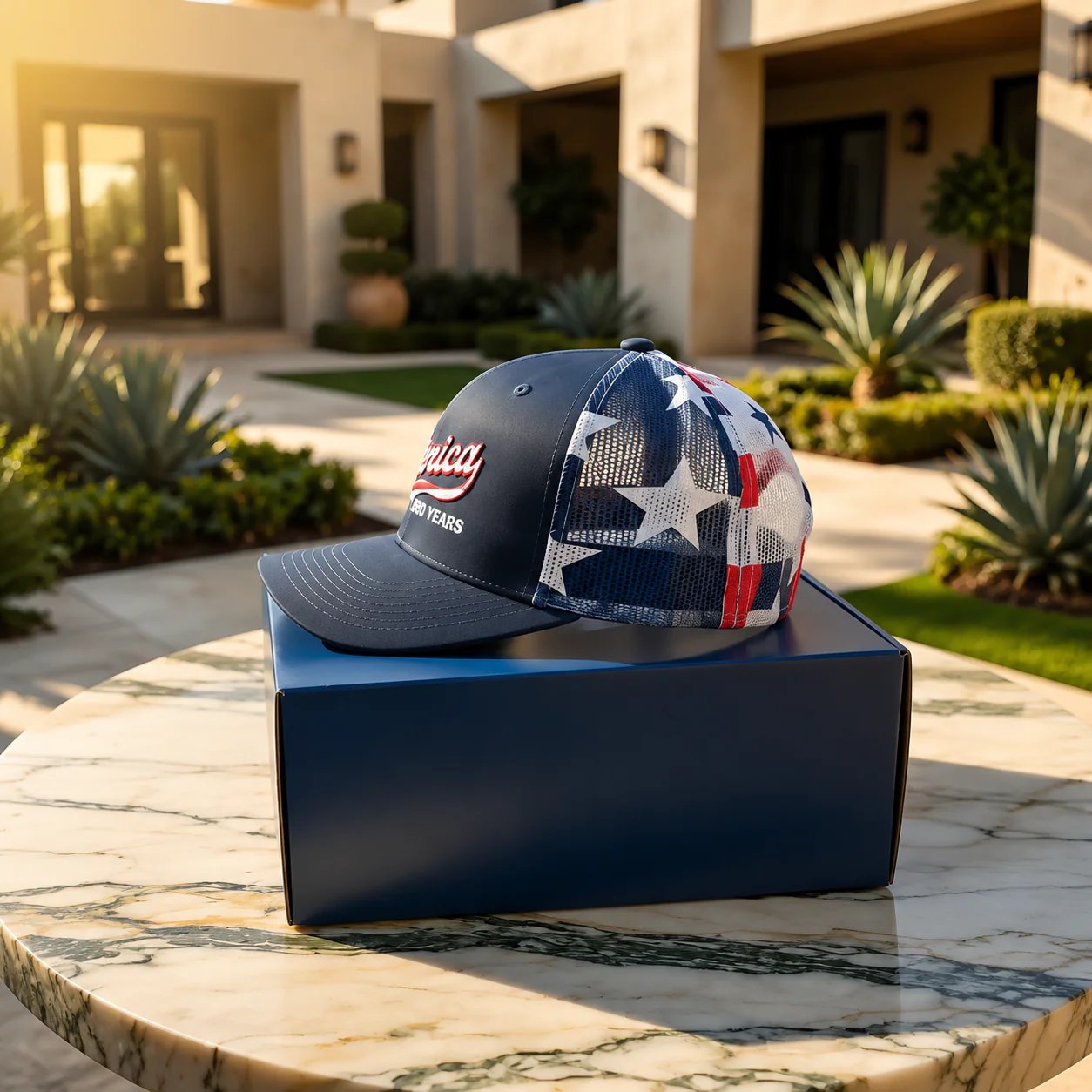 🇺🇸 Merica 250 Years Embroidered Mesh Back Trucker Hat✨(Breathable & Lightweight Comfort & Unisex Fit)