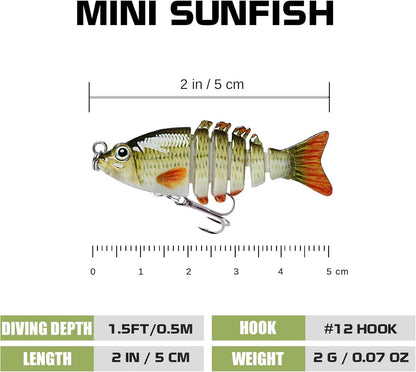 🎣 2" Lifelike Fishing Lures — Freshwater & Saltwater Ready