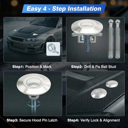 4Pcs Universal Aluminum Quick-Release Lock Latches