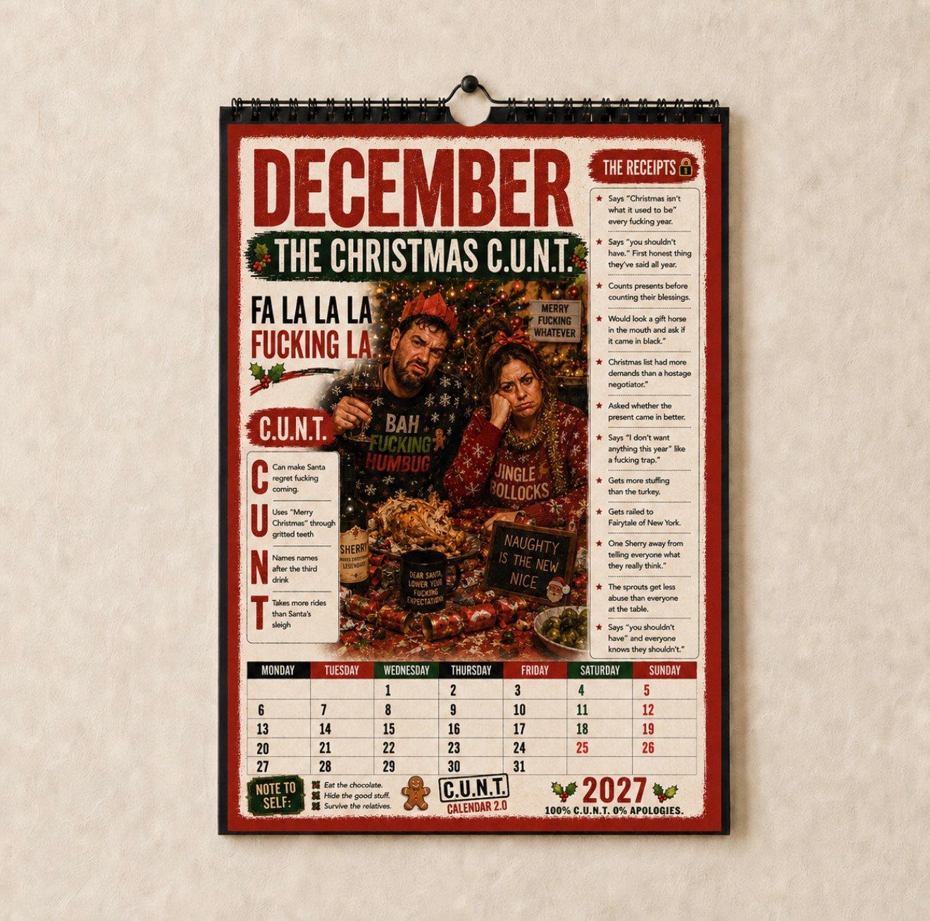 2027 C.U.N.T. Calendar - The Calendar That Finally Has A Personality 😈