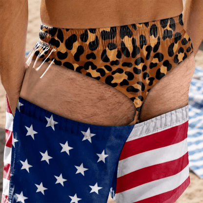 Men’s Novelty Prank Swim Trunks – Funny Beach Shorts for Summer & Parties