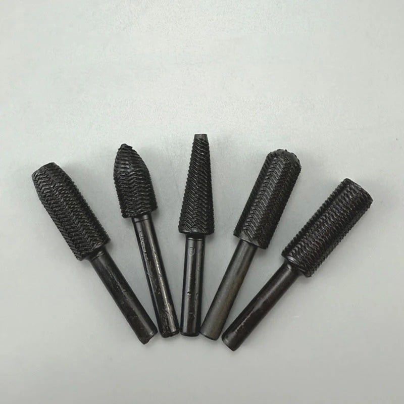 🔥 5-Piece Carbon Steel File Set – High-Speed Wood Grinding & Carving Bits
