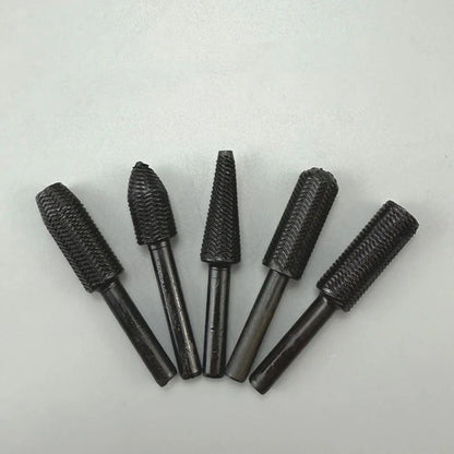 🔥 5-Piece Carbon Steel File Set – High-Speed Wood Grinding & Carving Bits