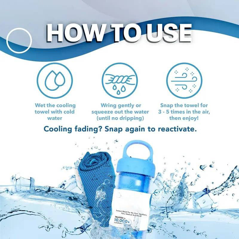 TYIIPLUS™ Instant Cooling Towel – Quick Dry Sports Towel for Gym, Travel & Outdoor Activities