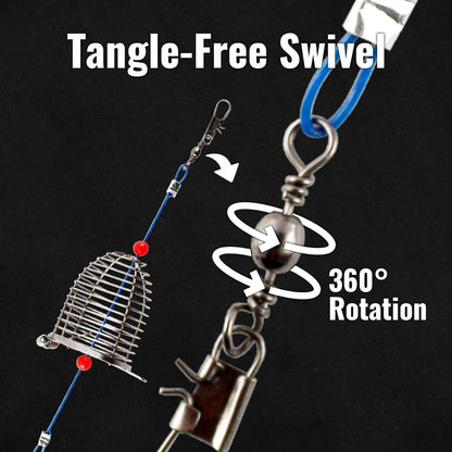 Tyiiplus™ Stainless Steel Fishing Bait Cage Feeder – Durable Fish Attracting Rig Attachment