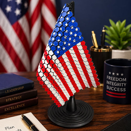 🇺🇸 Flag Chain Mail Patriotic Desk Decor