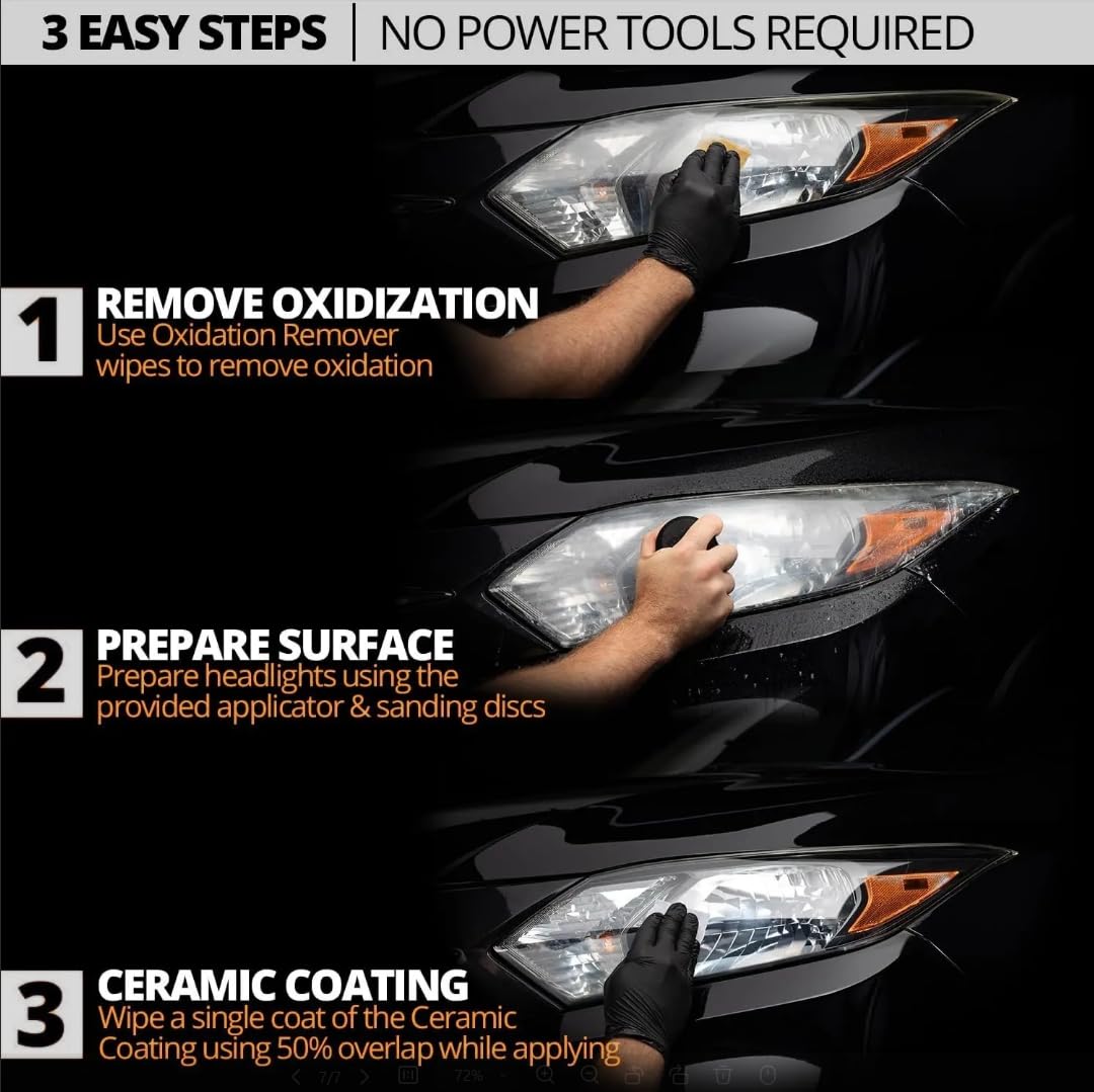 Premium 3-Step Ceramic Headlight Restoration Kit