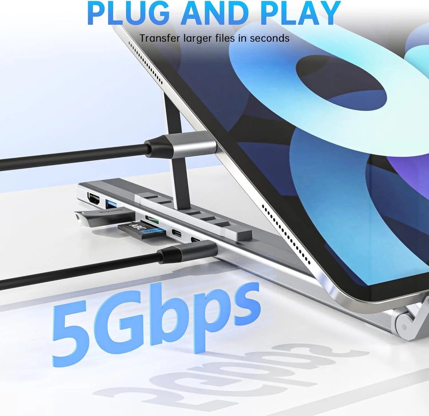 USB C Laptop Stand with Docking Station