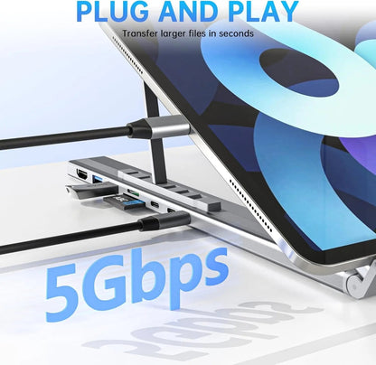 USB C Laptop Stand with Docking Station
