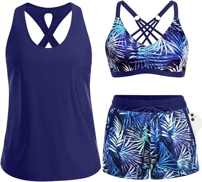 Tyiiplus™ 3 Piece Tankini with Shorts